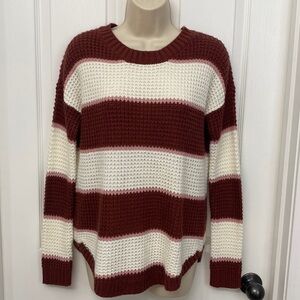 SO Chunky Knit Sweater Striped Small